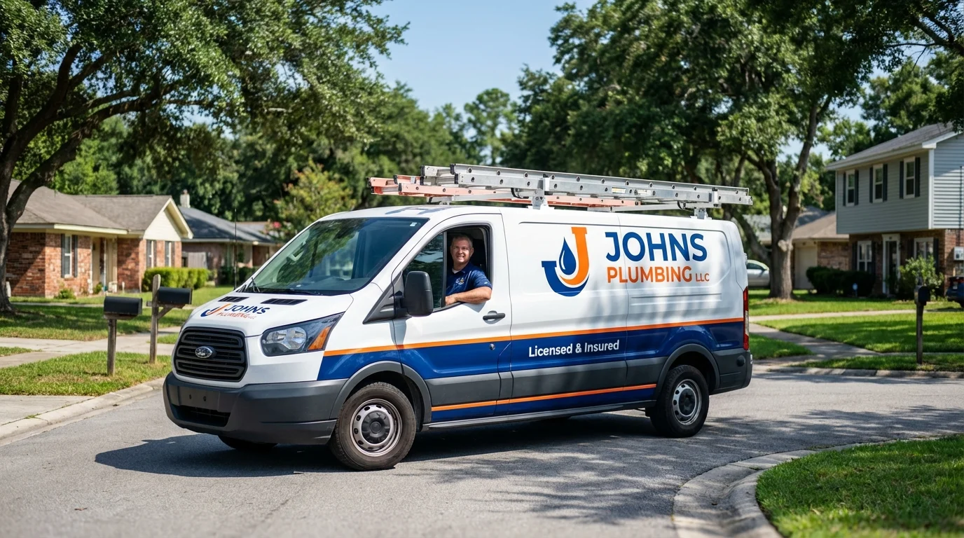 Johns Plumbing LLC service van in Blue Island, IL