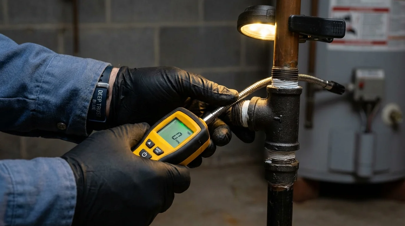 Gas leak detection with electronic sniffer by Johns Plumbing LLC in Blue Island