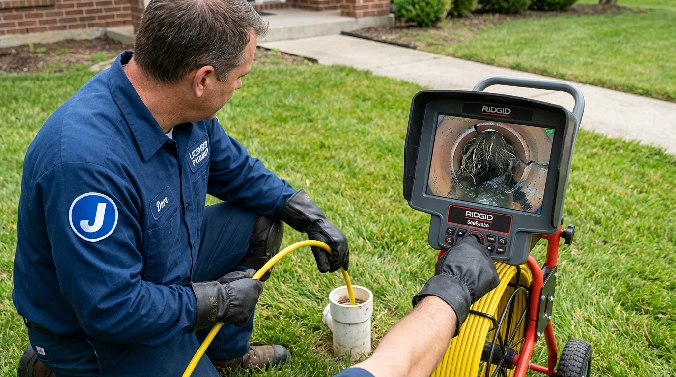 Sewer camera inspection being performed by Johns Plumbing LLC in Blue Island
