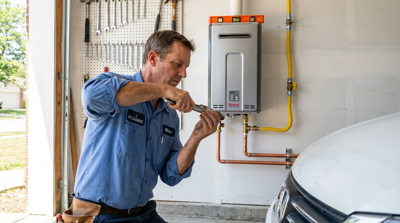 Tankless water heater installation by a Johns Plumbing LLC plumber in Blue Island